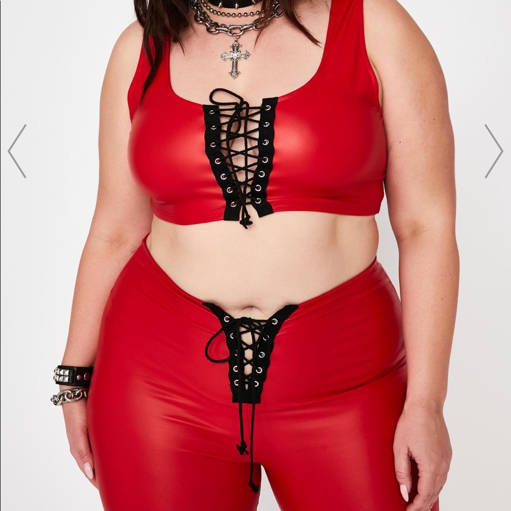 Cowgirl vegan leather lace-up set